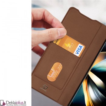 Dux Ducis bril dirbtinės odos dėklas - rudas (Samsung Z Fold 4)